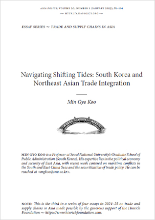 Navigating shifting tides: South Korea and Northeast Asian trade integration by Min Gyo Koo